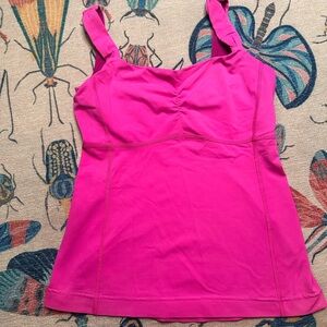 Lululemon Athletica Pink Ruched Bustier Tank Top